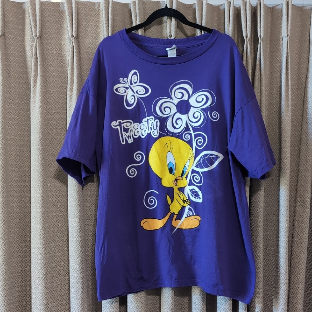 Vintage 1997 Women's Size 2X Tweety Bird Tie Dye Graphic T-shirt